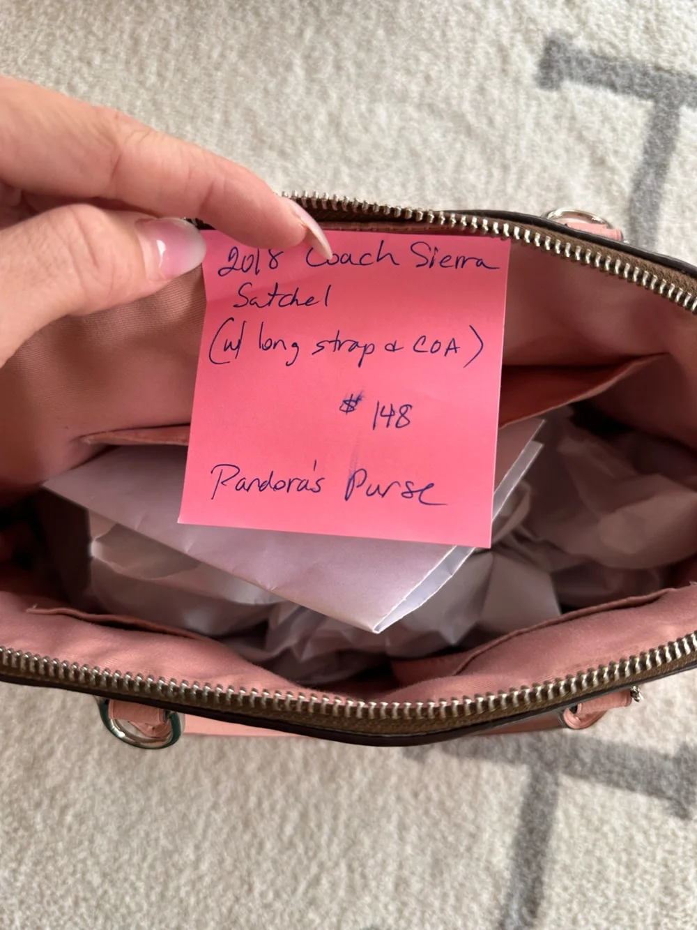 Coach sierra Dome Satchel with Pink Trim 2018